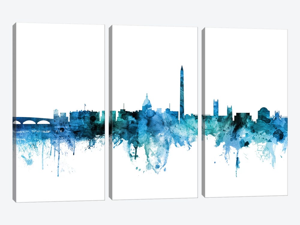 Washington, DC Skyline by Michael Tompsett 3-piece Canvas Art Print