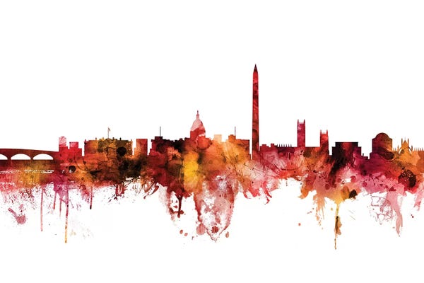 Washington, D.C.: Rusted Washington, DC Skyline by Michael Tompsett