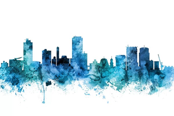 New Zealand: Blue Wellington, New Zealand Skyline by Michael Tompsett