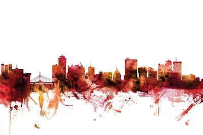 Rusted Winnipeg, Canada Skyline by Michael Tompsett framed canvas print