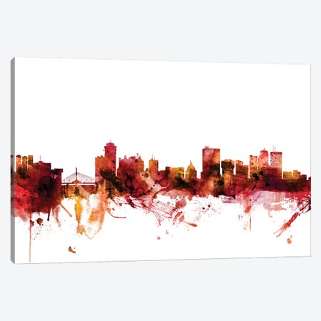Winnipeg, Canada Skyline Canvas Print #MTO1656} by Michael Tompsett Canvas Wall Art