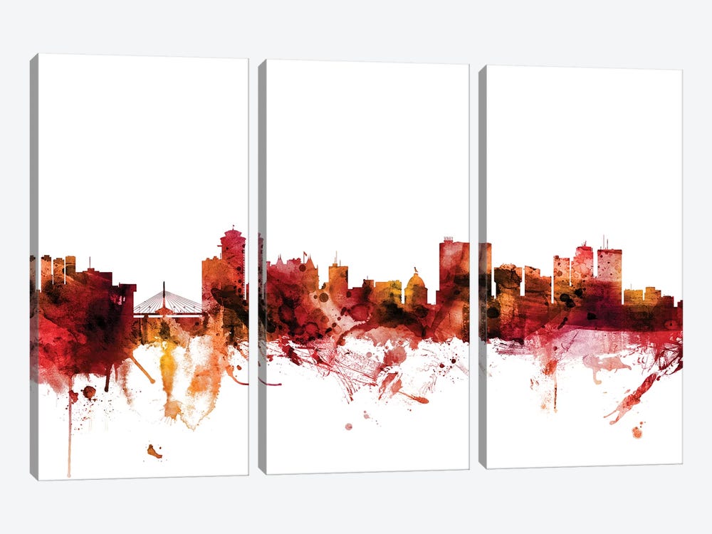 Winnipeg, Canada Skyline by Michael Tompsett 3-piece Canvas Art