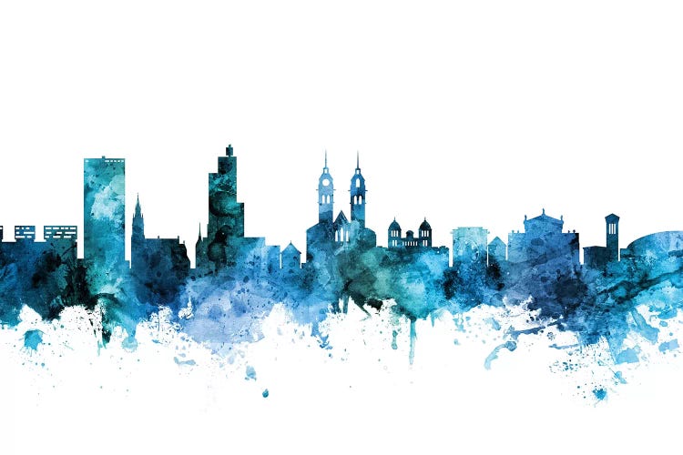 Blue Winterthur, Switzerland Skyline by Michael Tompsett wall art