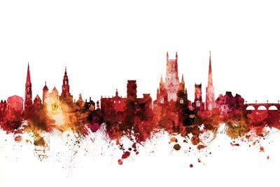 Rusted Worcester, England Skyline by Michael Tompsett canvas print