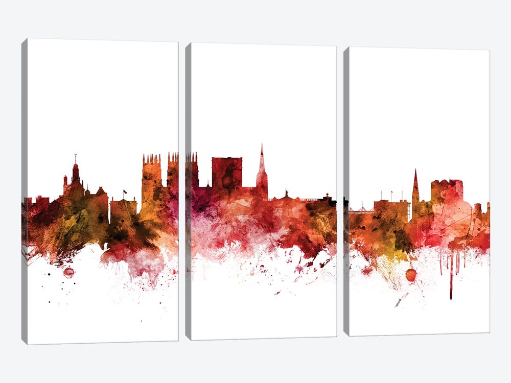 York, England Skyline 3-piece Canvas Print