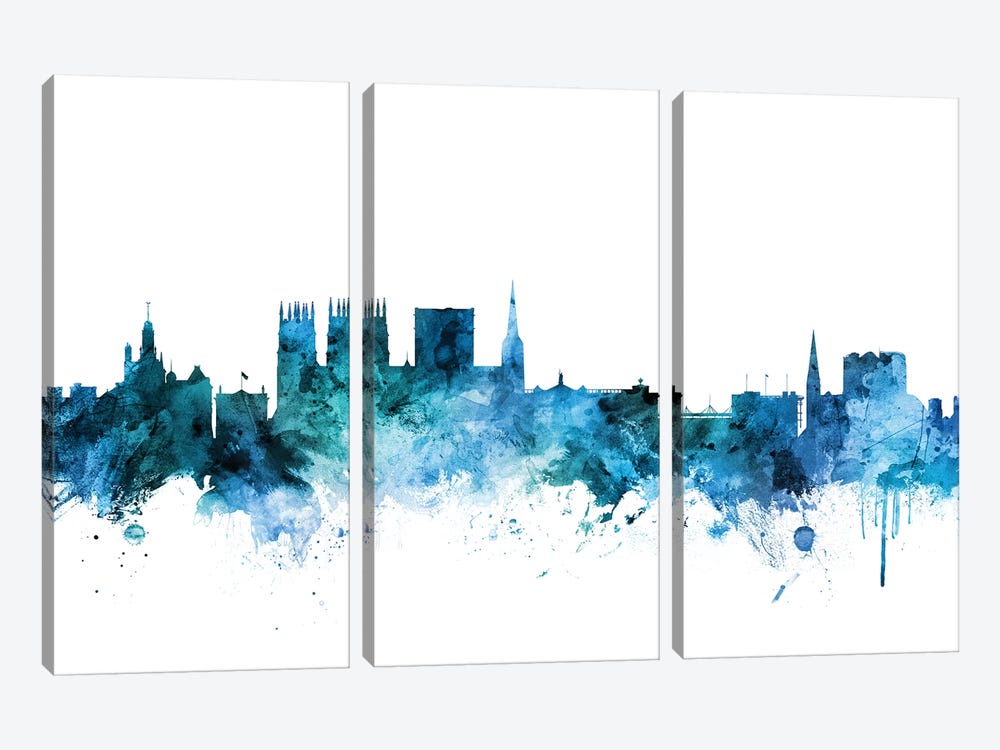 York, England Skyline by Michael Tompsett 3-piece Canvas Wall Art