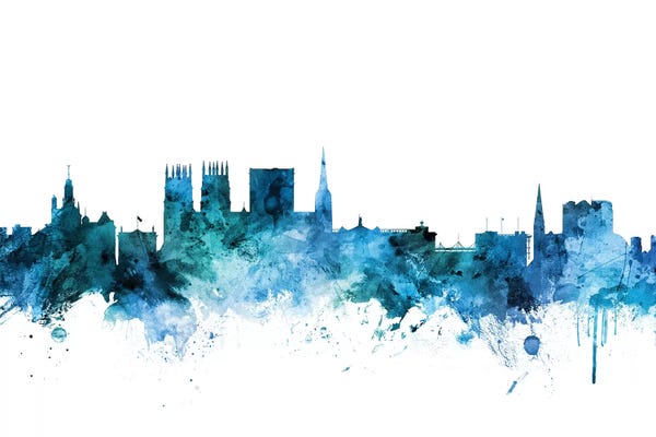 York: Blue York, England Skyline by Michael Tompsett