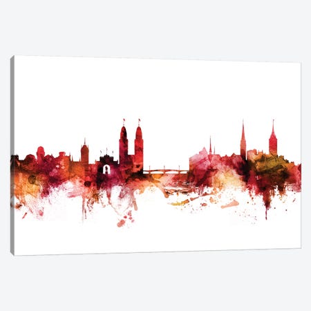 Zurich, Switzerland Skyline Canvas Print #MTO1665} by Michael Tompsett Art Print
