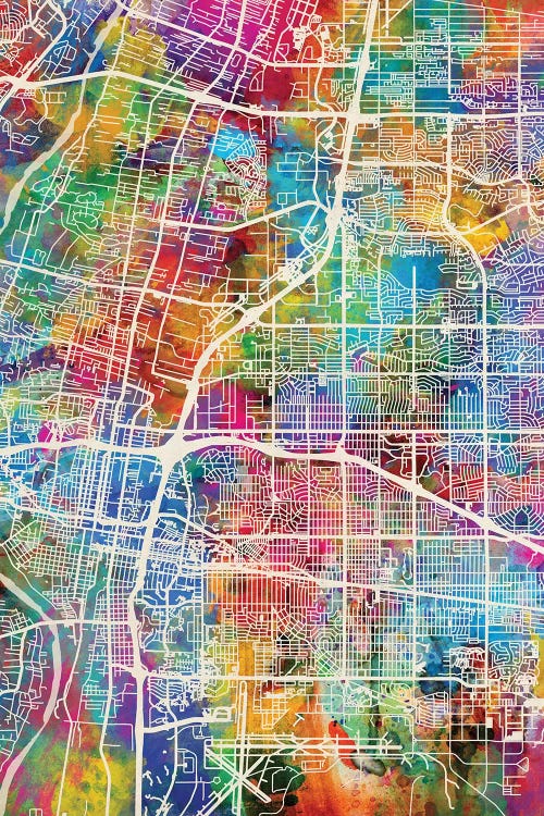 Rainbow Splash Albuquerque New Mexico City Street Map I