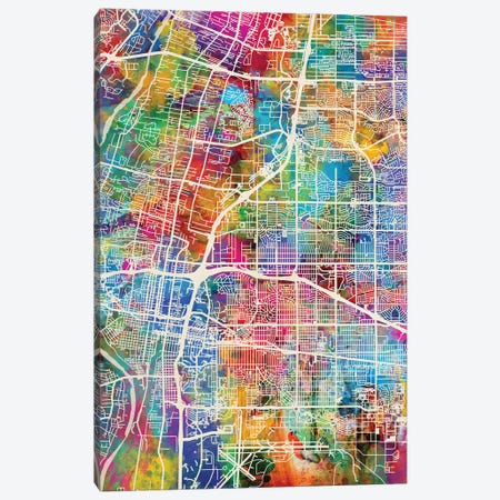 Albuquerque New Mexico City Street Map I Canvas Print #MTO1666} by Michael Tompsett Art Print