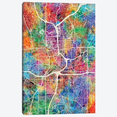 Atlanta Georgia City Map I Canvas Print #MTO1670} by Michael Tompsett Canvas Art Print