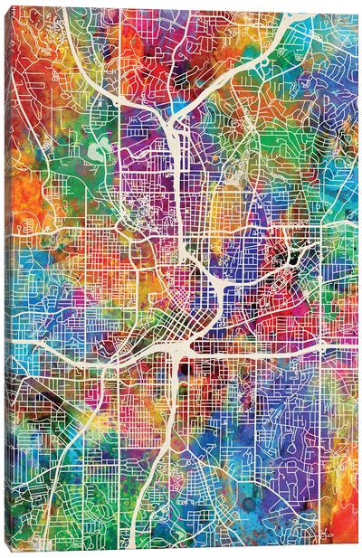Atlanta Georgia City Map I Canvas Art Print - Atlanta Maps