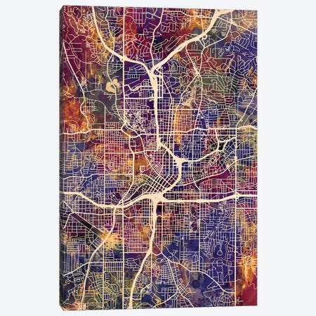 Atlanta Georgia City Map II Canvas Print #MTO1671} by Michael Tompsett Art Print