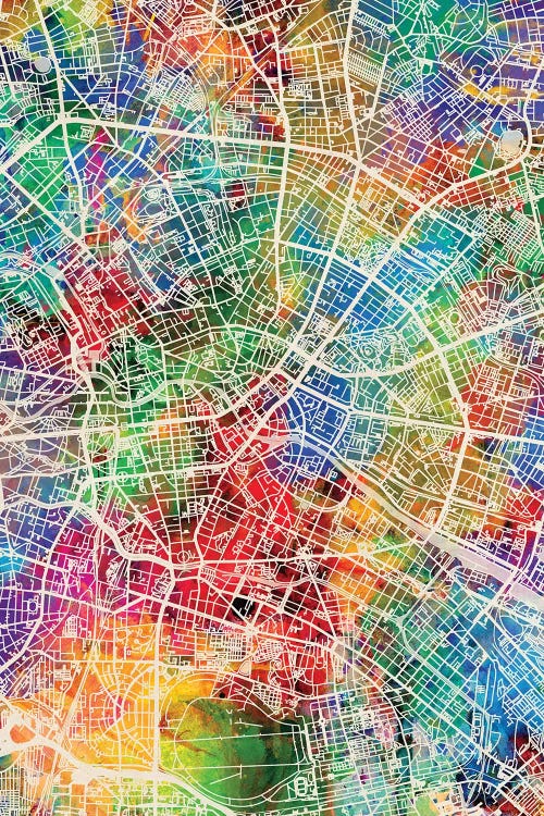 Berlin Germany City Map I by Michael Tompsett wall art