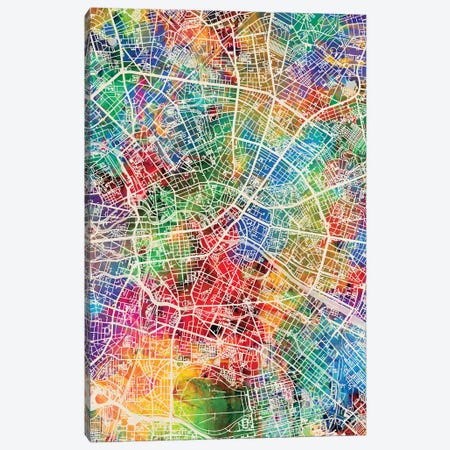 Berlin Germany City Map I Canvas Print #MTO1677} by Michael Tompsett Canvas Artwork