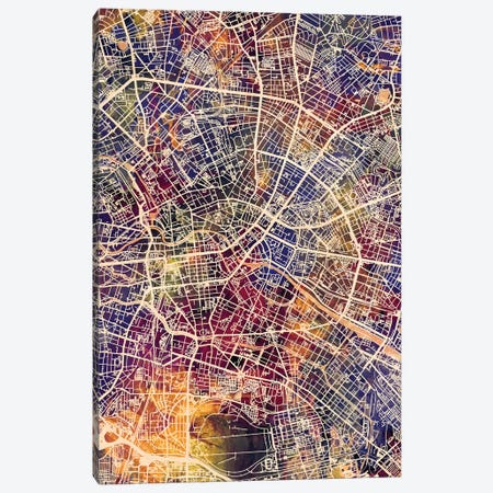 Berlin Germany City Map II Canvas Print #MTO1678} by Michael Tompsett Canvas Art Print