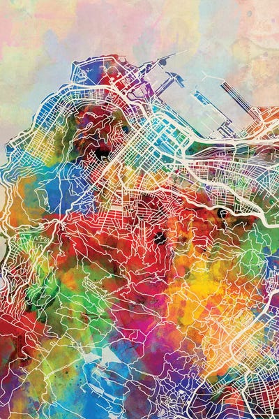 Rainbow Splash Cape Town South Africa City Street Map I