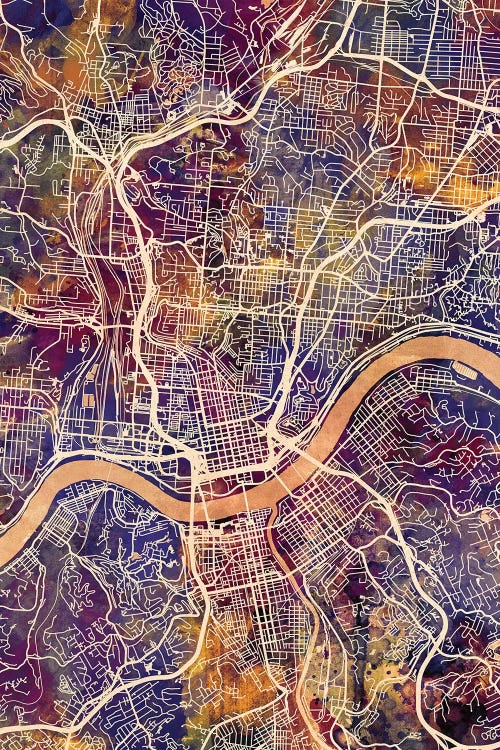 Cincinnati Ohio City Map II