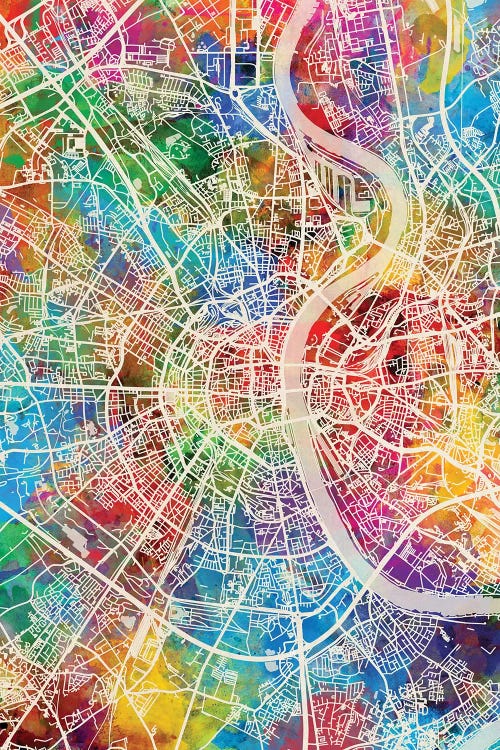 Cologne Germany City Map I by Michael Tompsett wall art
