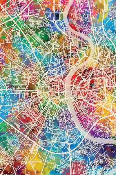 Cologne: Cologne Germany City Map I by Michael Tompsett