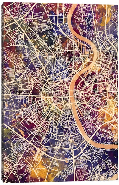 Cologne Germany City Map II Canvas Art Print