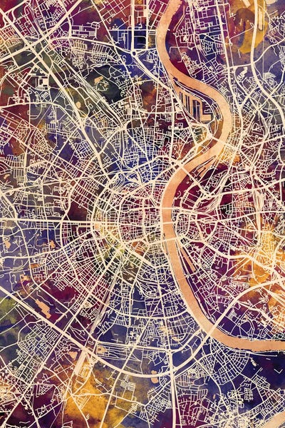 Cologne: Cologne Germany City Map II by Michael Tompsett