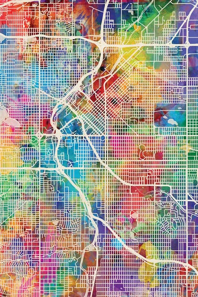 Colorado: Denver Colorado Street Map I by Michael Tompsett