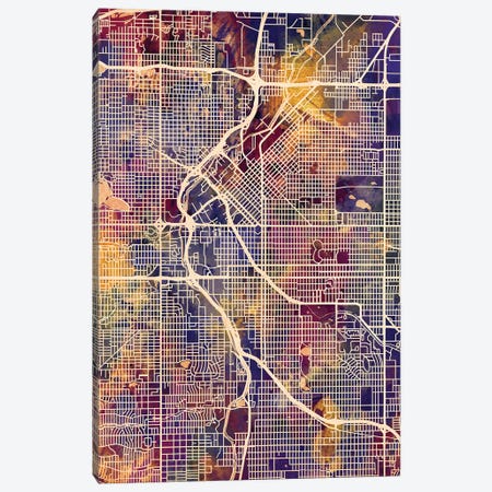 Denver Colorado Street Map II Canvas Print #MTO1699} by Michael Tompsett Canvas Art Print