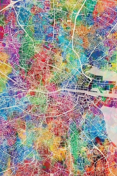 Dublin: Dublin Ireland City Map I by Michael Tompsett