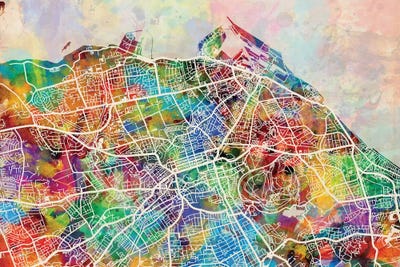 Edinburgh Street Map II by Michael Tompsett framed wall art