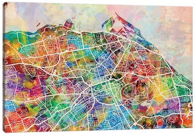 Edinburgh Street Map II Canvas Art Print - Edinburgh