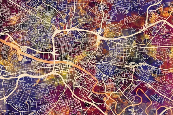 Glasgow: Glasgow Street Map I by Michael Tompsett