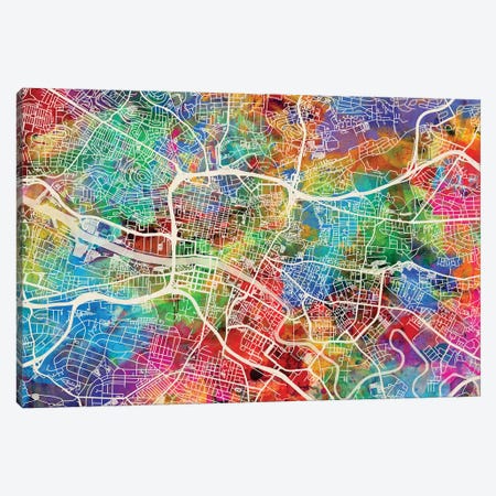 Glasgow Street Map II Canvas Print #MTO1709} by Michael Tompsett Canvas Art Print