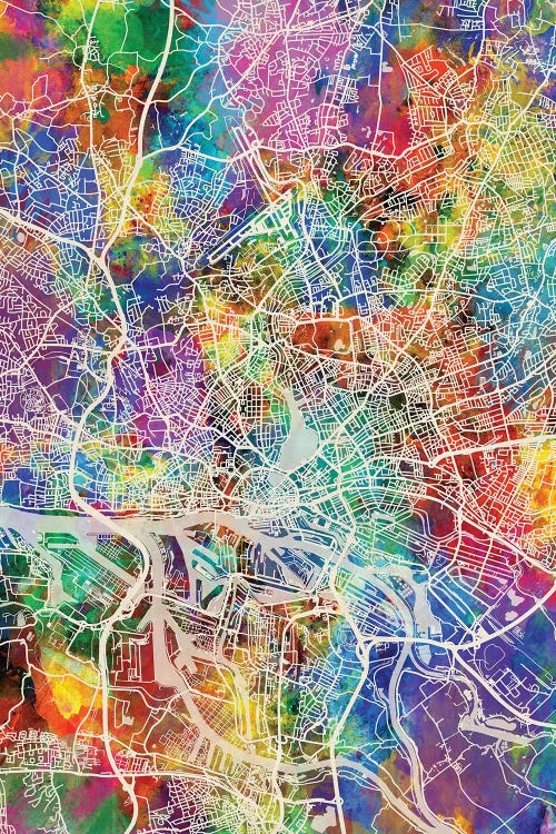 Hamburg Germany City Map I by Michael Tompsett wall art