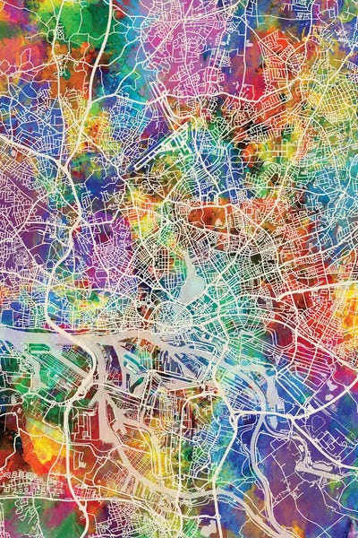 Hamburg: Hamburg Germany City Map I by Michael Tompsett