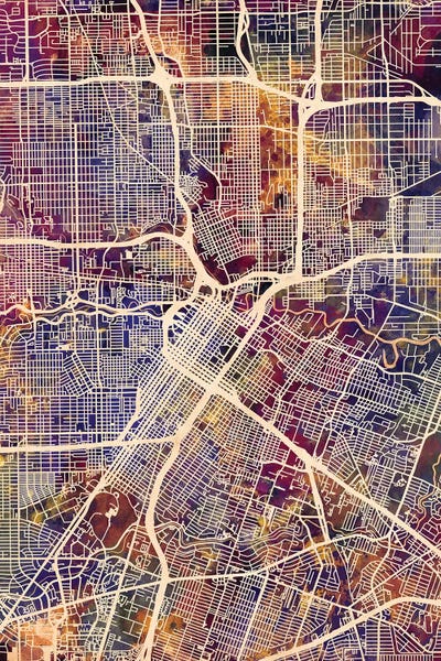 Houston Maps: Houston Texas City Street Map II by Michael Tompsett