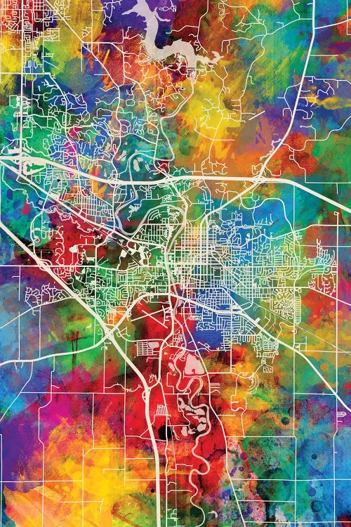 Iowa City Map I by Michael Tompsett wall art