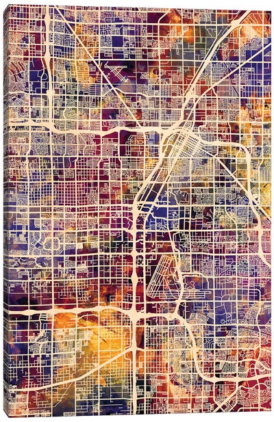 Las Vegas City Street Map I Canvas Art Print - Urban Maps