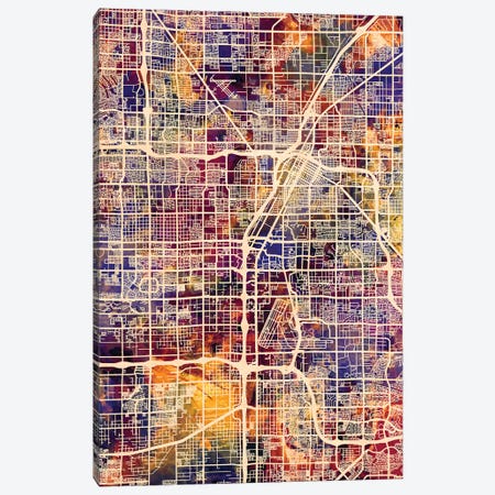 Las Vegas City Street Map I Canvas Print #MTO1718} by Michael Tompsett Canvas Artwork