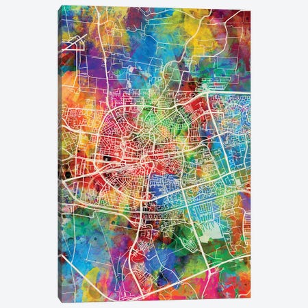 Leeuwarden Netherlands City Map I Canvas Print #MTO1720} by Michael Tompsett Canvas Print