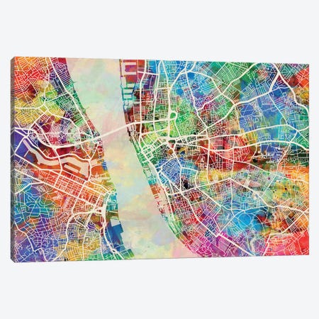 Liverpool England Street Map II Canvas Print #MTO1723} by Michael Tompsett Art Print