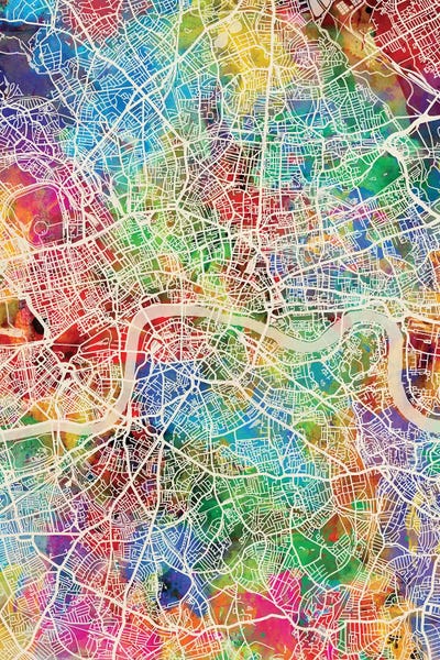 London Maps: London England Street Map IV by Michael Tompsett