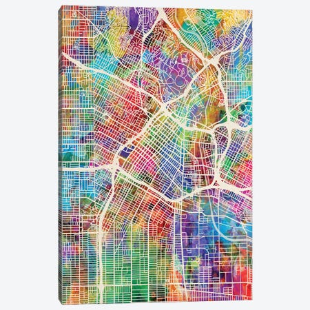 Los Angeles City Street Map I Canvas Print #MTO1728} by Michael Tompsett Art Print