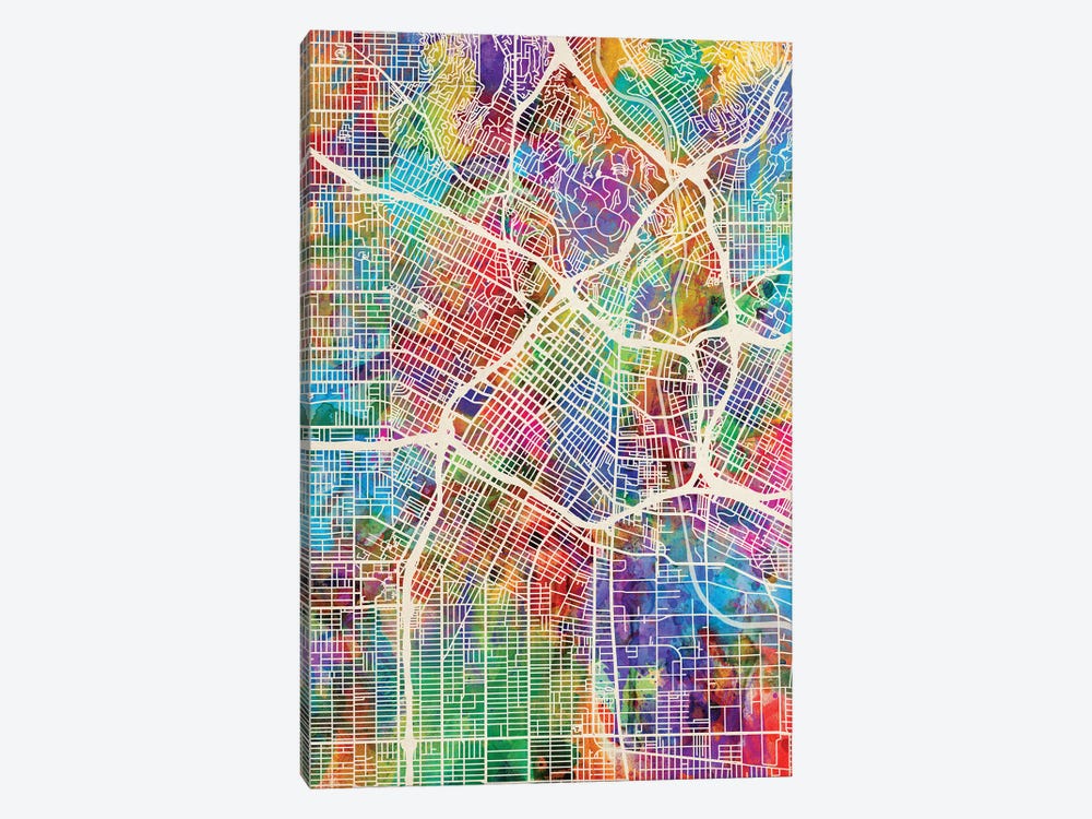Los Angeles City Street Map I by Michael Tompsett 1-piece Canvas Artwork