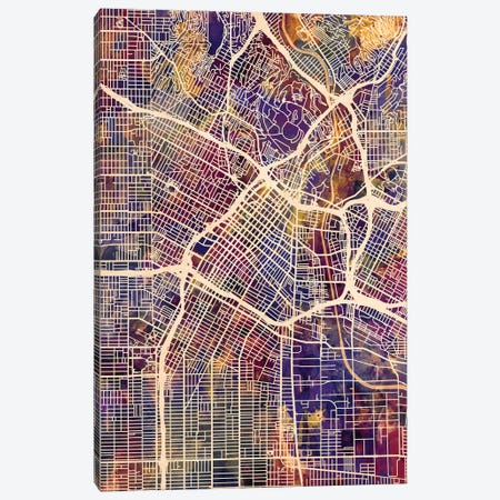 Los Angeles City Street Map II Canvas Print #MTO1729} by Michael Tompsett Canvas Art Print