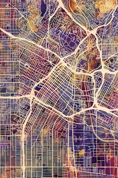 Los Angeles: Los Angeles City Street Map II by Michael Tompsett