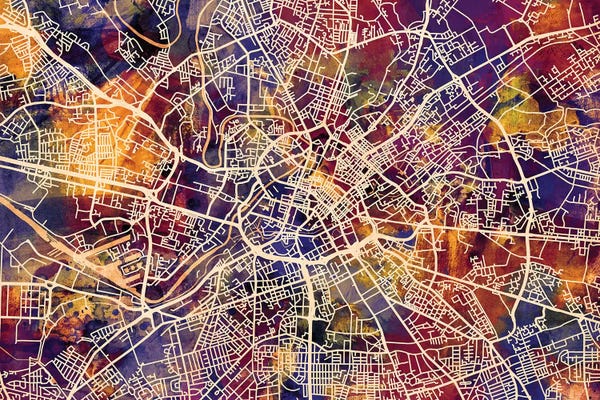 Manchester: Manchester England Street Map I by Michael Tompsett