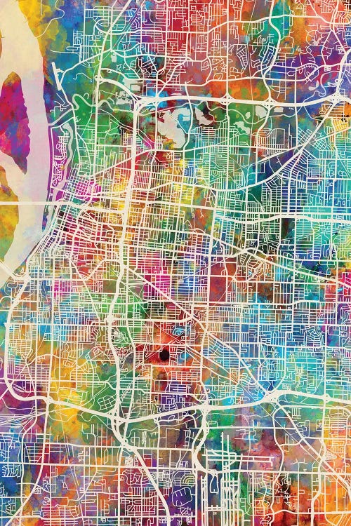 Memphis Tennessee City Map I by Michael Tompsett wall art