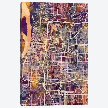 Memphis Tennessee City Map II Canvas Print #MTO1733} by Michael Tompsett Canvas Wall Art