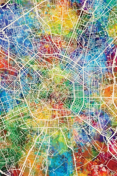 Lombardy: Milan Italy City Map by Michael Tompsett